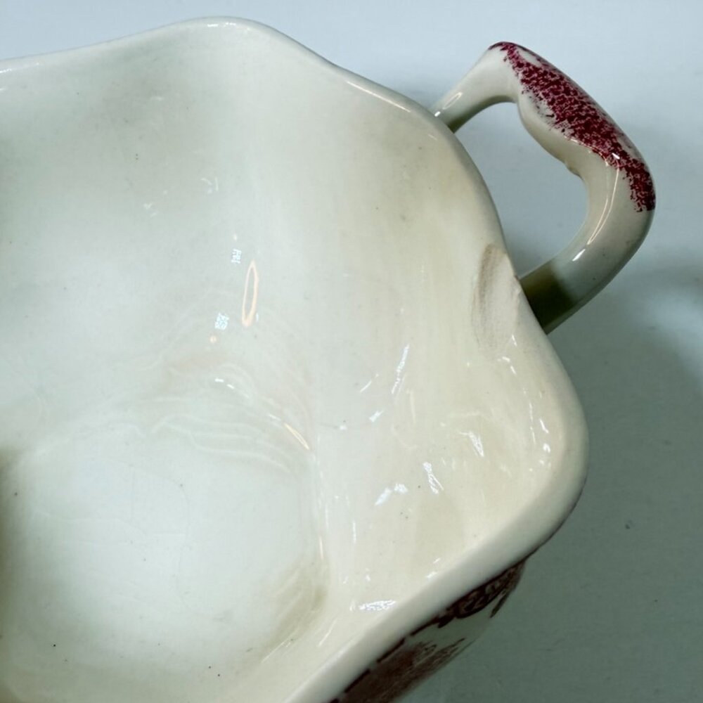🏰 VTG Johnson Brothers "Old Britain Castles" Open Sugar Bowl Pink/Red *READ* 🏰 - Picture 7 of 16
